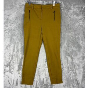 Next Tailoring Womens Mustard Yellow Slim Leg Zip Pocket Trousers Size UK 10R 38